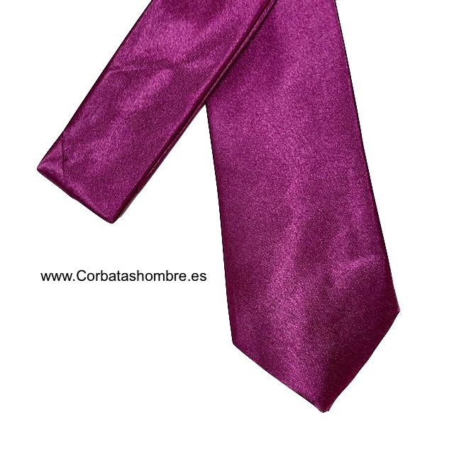 CORBATA VIOLETA ESTRECHA LISA TORNASOLADA 