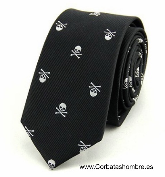 CORBATAS CALAVERAS ELEGANTES Y ESTRECHAS VARIOS COLORES 