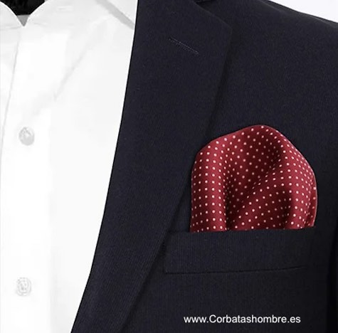 PAÑUELO BURDEOS CON 1000 LUNARES PEQUEÑOS BLANCOS ELEGANTÍSIMO 