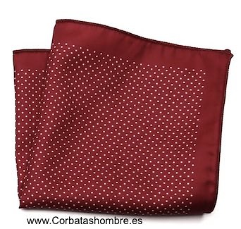 PAÑUELO BURDEOS CON 1000 LUNARES PEQUEÑOS BLANCOS ELEGANTÍSIMO 