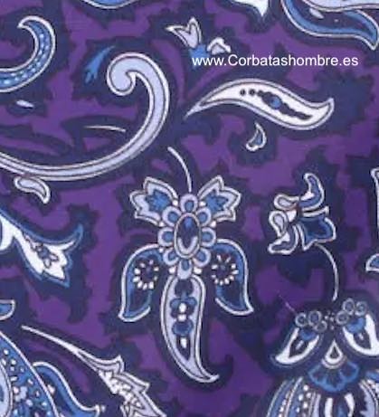 PAÑUELO LILA BOLSILLO TRAJE 4 ESTAMPADOS LISO LUNARES CACHEMIR Y ROSETONES 