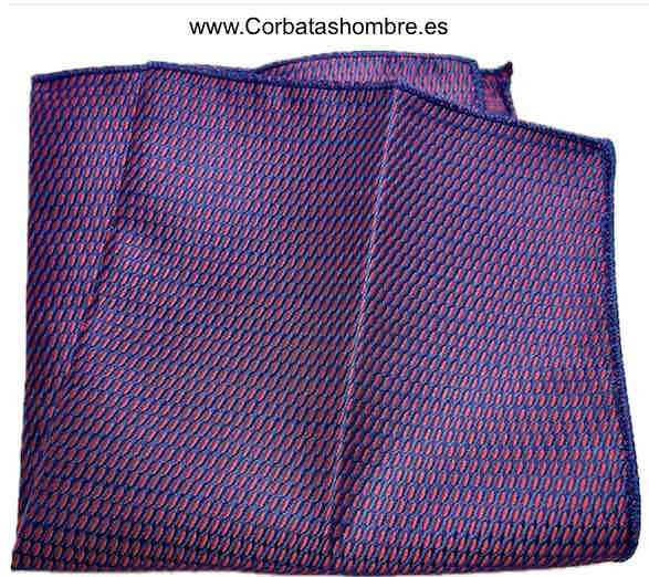 PAÑUELOS DE TRAJE DE CHAQUETA ROJO Y AZUL MARINO DIBUJO DE MINI CAPSULAS 