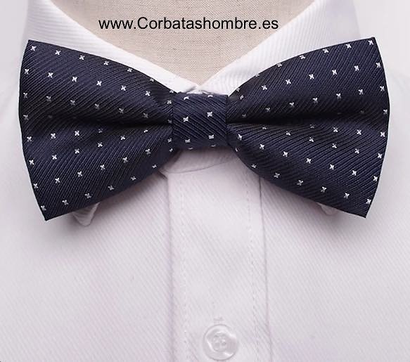 PAJARITA AZUL CON TOPOS MINI BLANCOS 