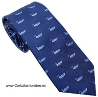 CORBATA AZUL ELEGANT DE PATOS AZUL CLARO Y VERDES