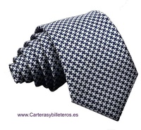 CORBATA AZUL MARINO Y GRIS DE CEREMONIA O CHAQUÉ