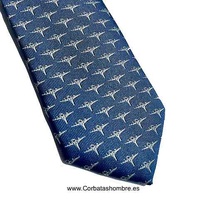 CORBATA AZUL MEDIO CON AVIONES CAZAS DE COMBATE