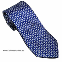 CORBATA DE AZULONA CON DELFINES PLATEADOS