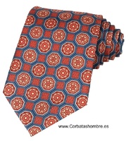 CORBATA DE MOSAICO ROJO Y AZUL MARINO DE TACTO SEDOSA A LA MODA