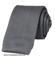 CORBATA DE PUNTO GRIS TONO MEDIO