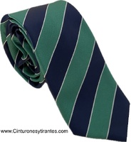 CORBATA DE RAYAS EN DIAGONAL EN VERDE IRLANDES CON AZUL MARINO ELEGANTE
