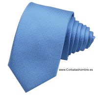 CORBATA ESTRECHA AZUL CLARO LISA DE JACQUARD