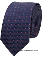 CORBATA ESTRECHA AZUL MARINO EN 3D