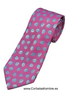 CORBATA FUCSIA CON TORTUGAS PEQUEÑAS CON DETALLES AZULES