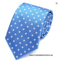 CORBATA FUCSIA DE LUNARES BLANCOS ELEGANTES