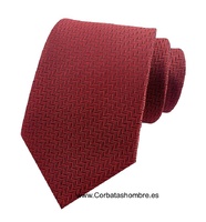 CORBATA GRANATE DE TELA JACQUARD CON DIBUJO DE ESPIGA DEL PROPIO TEJIDO