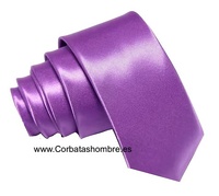 CORBATA LILA  ESTRECHA  LISA