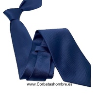 CORBATA LISA AZUL MARINO  DE  JACQUARD AL BIÉS ELEGANTE