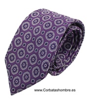 CORBATA MORADA CON DIBUJO GEOMETRICA ITALIANA