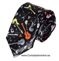 CORBATA ROCKC GUITARRAS ELÉCTRICAS ESTRECHA