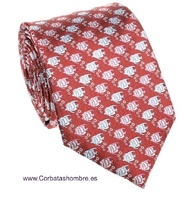 CORBATA ROJA CON PECES Y BURBULJAS