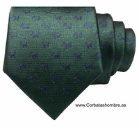 CORBATA  VERDE LISA CON PERROS YORKSHIRE