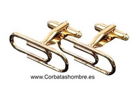GEMELOS DE CLIP  EN METAL DORADOS 