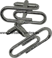 GEMELOS DE CLIP PLATEADO EN METAL