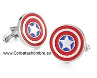 GEMELOS REDONDOS  EQUIVALENTE HÉROE COMICS AMERICANO ESMALTADOS EN COLORES