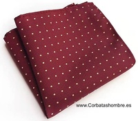 PAÑUELO BURDEOS CON LUNARESDORADOS PEQUEÑOS PARA BOLSILLO DE CHAQUETA